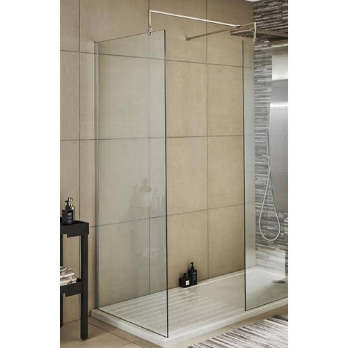 Additional image for Wetroom Glass Screen With Support Bracket (700mm).