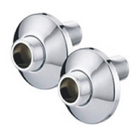 Additional image for Pair Of Wall Mounted Couplings (Chrome).