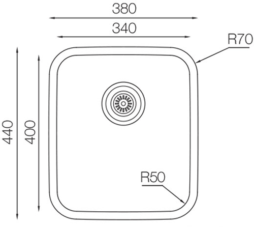 Additional image for Kitchen Sink (380/440mm, Stainless Steel).