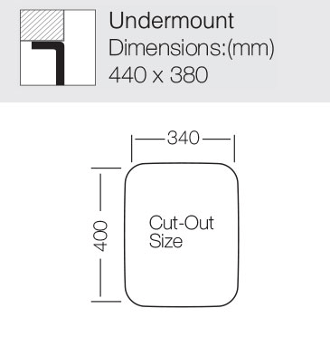 Additional image for Kitchen Sink (380/440mm, Stainless Steel).