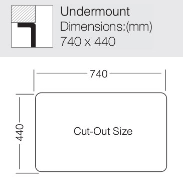 Additional image for Double Kitchen Sink (740/440mm, S Steel).