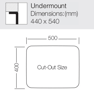 Additional image for Kitchen Sink (540/440mm, Stainless Steel).