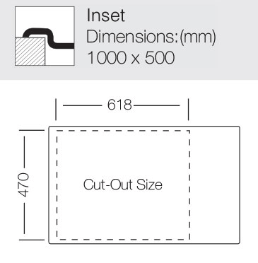 Additional image for Inset Kitchen Sink (1000/500mm, Black & Stainless Steel).