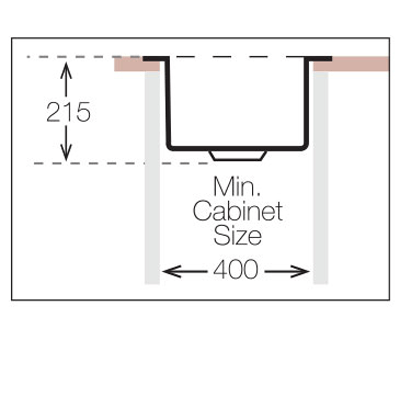 Additional image for Flush Mount Kitchen Sink (340/400mm, S Steel).