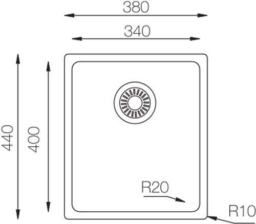 Additional image for Flush Mount Kitchen Sink (340/400mm, S Steel).