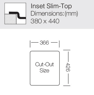 Additional image for Inset Slim-Top Kitchen Sink (340/400mm, S Steel).