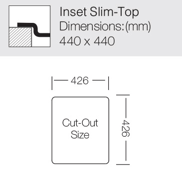 Additional image for Inset Slim-Top Kitchen Sink (400/400mm, S Steel).