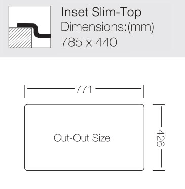 Additional image for Inset Slim-Top Kitchen Sink (745/400mm, S Steel).