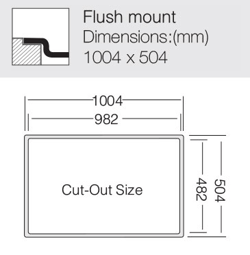 Additional image for Flush Mount Kitchen Sink (1000/500mm, S Steel, LH).