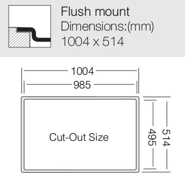 Additional image for Flush Mount Kitchen Sink (1000/510mm, S Steel, RH).