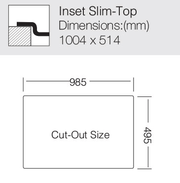 Additional image for Inset Slim Top Kitchen Sink (1000/510mm, S Steel, RH).