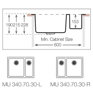 Additional image for Inset Slim-Top Kitchen Sink (565/400mm, S Steel, LH).