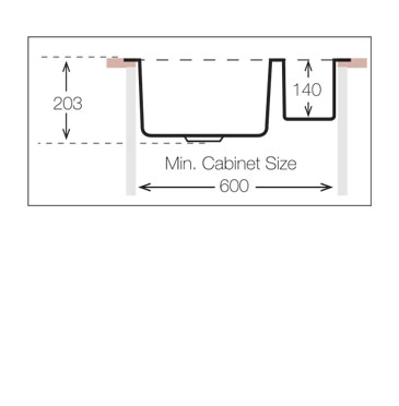 Additional image for Inset Slim Top Kitchen Sink (565/435mm, Rose Gold).