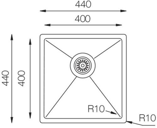 Additional image for Inset Slim Top Kitchen Sink (440/440mm, S Steel).