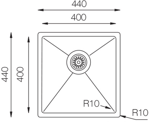 Additional image for Inset Slim Top Kitchen Sink (440/440mm, Rose Gold).