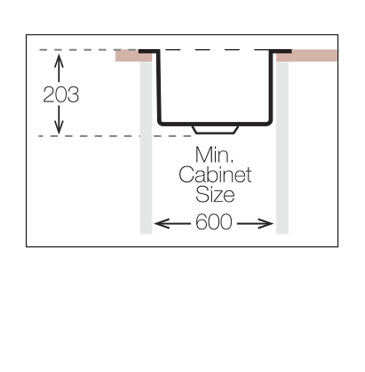 Additional image for Flush Mount Kitchen Sink (550/450mm, S Steel).
