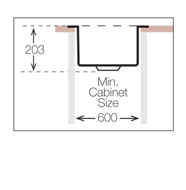 Additional image for Undermount Kitchen Sink (550/450mm, Black).