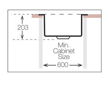 Additional image for Flush Mount Kitchen Sink (550/505mm, S Steel).