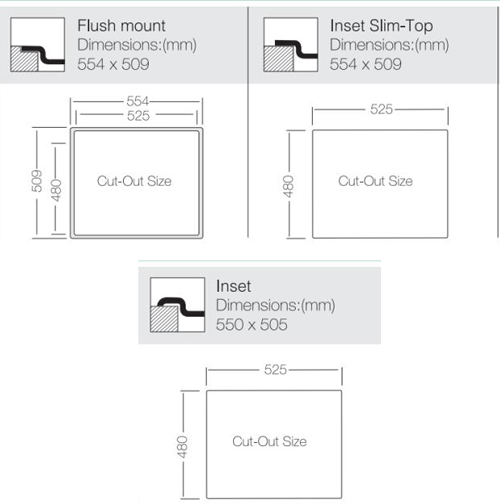 Additional image for Flush Mount Kitchen Sink (550/505mm, S Steel).