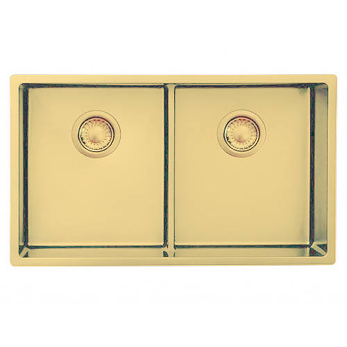 Additional image for Undermount Kitchen Sink (740/440mm, Gold).