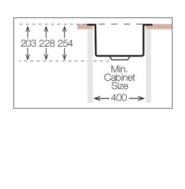 Additional image for Flush Mount Kitchen Sink (380/440mm, S Steel).