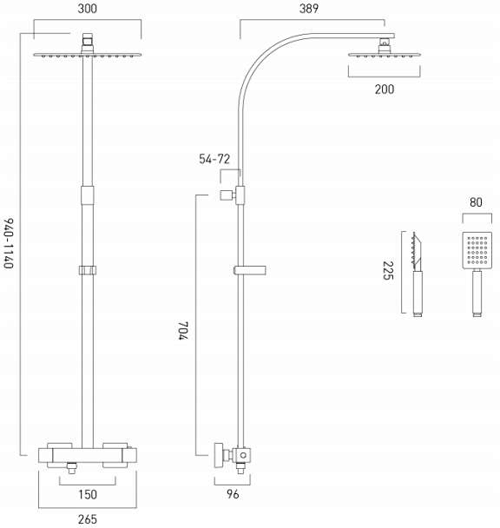 Additional image for Aquablade Shower Valve & Column Pack (Chrome).