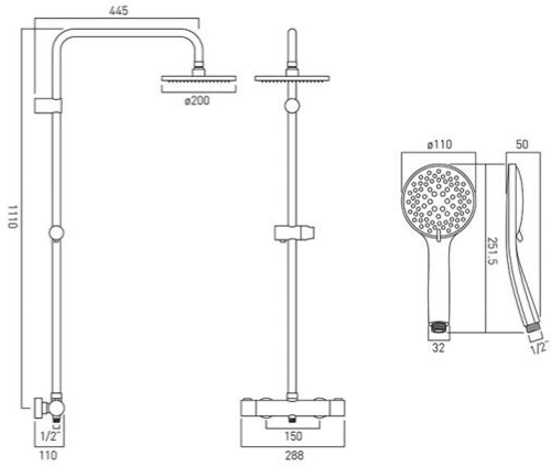 Additional image for Atmosphere Shower Valve & Column Pack (Chrome).