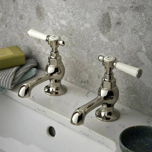 Additional image for Basin & Bath Tap Pack With Lever Handles (Bright Nickel).