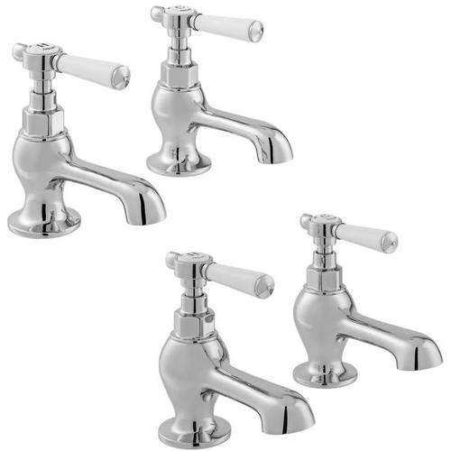 Additional image for Basin & Bath Tap Pack With Lever Handles (Chrome).