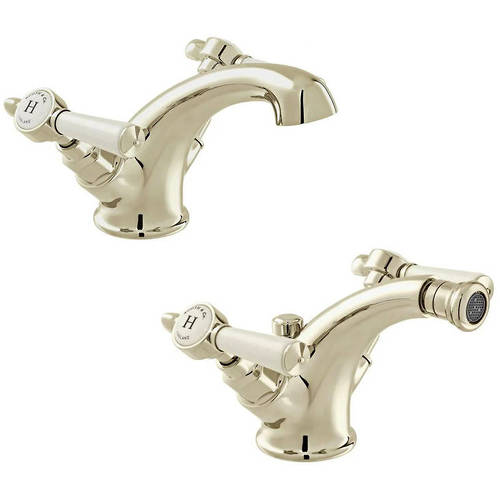 Additional image for Mono Basin & Bidet Tap Pack With Lever Handles (Bright Nickel).