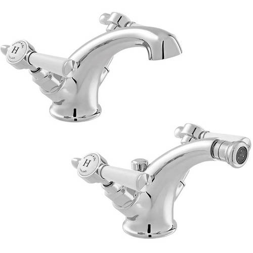 Additional image for Mono Basin & Bidet Tap Pack With Lever Handles (Chrome).