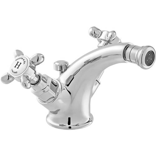 Additional image for Mono Bidet Mixer Tap With Pop Up Waste & Crosshead Handles (Chrome).