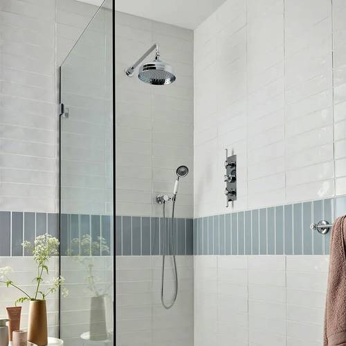 Additional image for Thermostatic Shower Valve With 2 Outlets (Chrome).