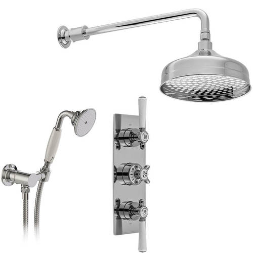 Additional image for Thermostatic Shower Valve With Fixed Head & Mini Shower Kit (Chrome).