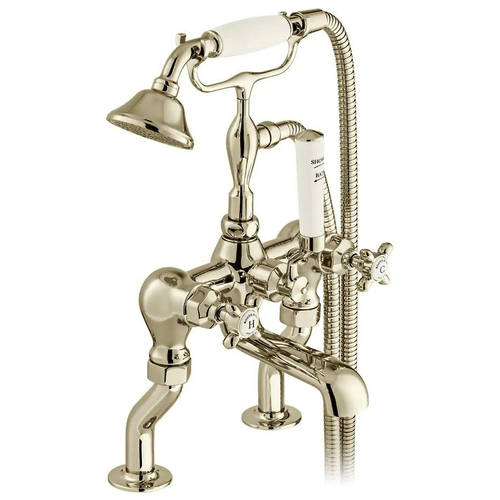 Additional image for Bath Shower Mixer Tap With Crosshead Handles (Bright Nickel).