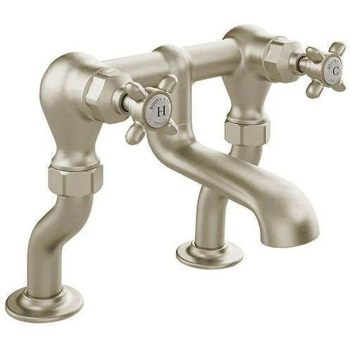Additional image for Bath Filler Tap With Crosshead Handles (Brushed Nickel).