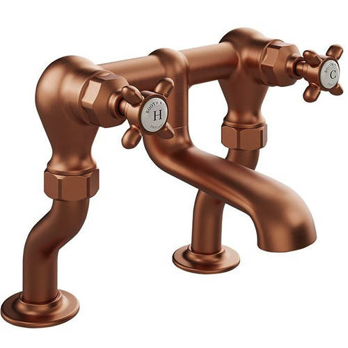 Additional image for Bath Filler Tap With Crosshead Handles (Brushed Bronze).