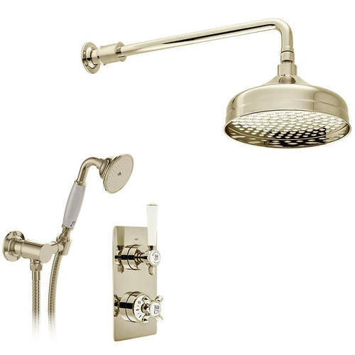 Additional image for Thermostatic Shower Valve With Mini Kit & Fixed Head (Bright Nickel).