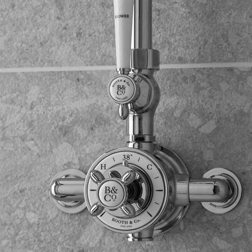 Additional image for Thermostatic Shower Column With 2 Outlets (Chrome).