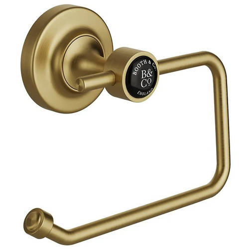Additional image for Traditional Toilet Roll Holder (Brushed Brass & Black).