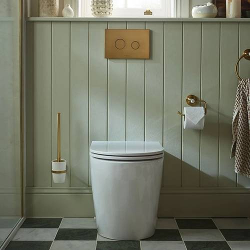 Additional image for Traditional Toilet Roll Holder (Brushed Brass & White).