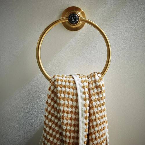 Additional image for Traditional Towel Ring (Brushed Brass & Black).