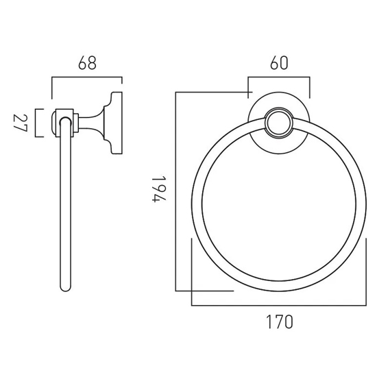 Additional image for Traditional Towel Ring (Chrome).