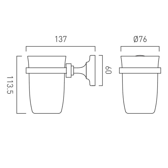 Additional image for Traditional Tumbler & Holder (Chrome).
