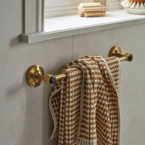 Additional image for Traditional Towel Rail (450mm, Brushed Brass & Black).