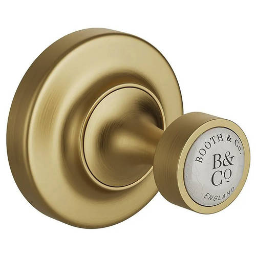 Additional image for Robe Hook (Brushed Brass & White).