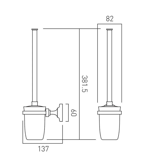 Additional image for Traditional Toilet Brush & Holder (Bright Nickel).
