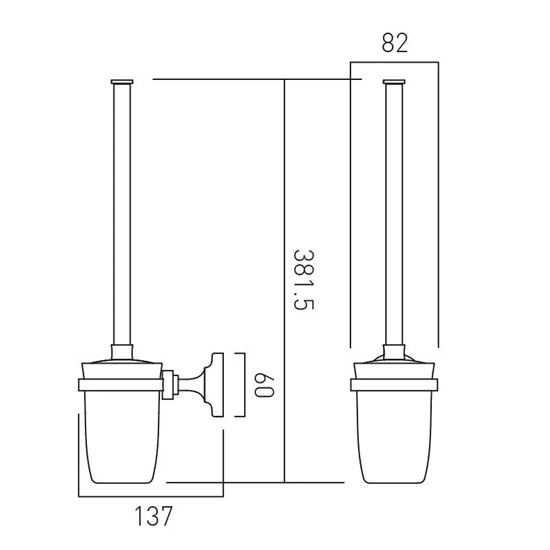 Additional image for Traditional Toilet Brush & Holder (Brushed Brass & White).