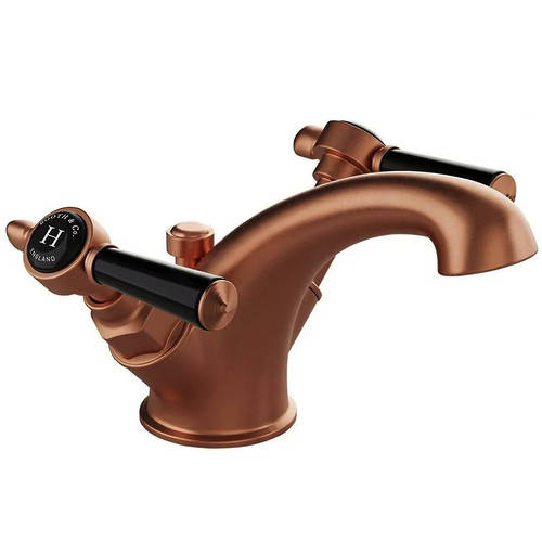 Additional image for Mono Basin Mixer Tap With Pop Up Waste & Lever Handles (Brushed Bronze).