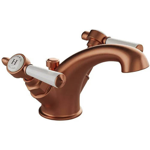 Additional image for Mono Basin Mixer Tap With Pop Up Waste & Lever Handles (Brushed Bronze).